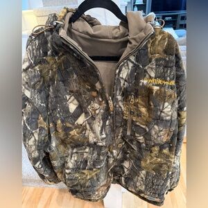 Whitewater Camouflage Men's Outdoor Guide Reversible Fleece Hooded Jacket Size L